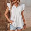 Summer Fashion Women's Ruffled White Shirt