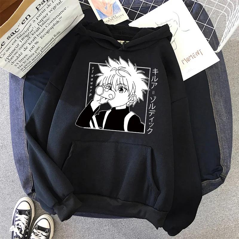 Аниме Hunter X Hunter Киллуа Зольдик Графические Худи Винтажные Стиранные Оверсайз Толстовка Длинный Рукав Хлопок Мужская Женская Одежда