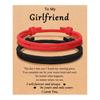 2Pcs Black White Adjustable Couple Rope Bracelet Handwoven Friendship Wristbands Birthday Gift