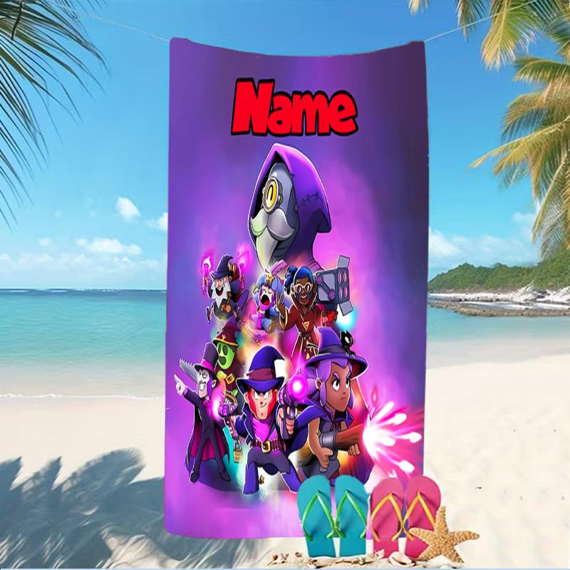 Customizable personalized beach towels Brawl Stars themed designs.Suitable for the beach, yoga, sports;ideal as beach accessories