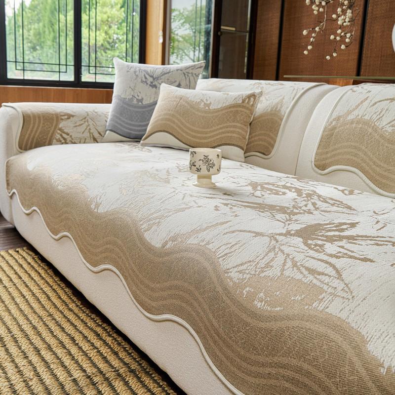 All-Season Chenille Sofa Cushion Non-Slip Durable Modern Style Cover Straight Sectional