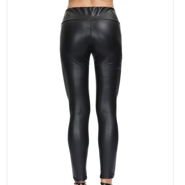 4 цвета кожаные леггинсы женские кожаные брюки на молнии сзади колготки