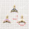 Ocean Style Mermaid Tail Pendant, Gold Plated Stainless Steel, 6 Colors, 16x18mm - DIY Handmade Jewelry Accessory.