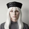 Милая Черная Кожаная Шляпа Моряка с Пряжкой и PU Цепочкой Универсальная Шляпа Капитана Сладкий Винтажный Берет Y2K Летний Сезон