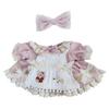 Niannyyhouse Stuffed Animal 20cm Doll Clothes Plaid Skirt Dress-up Cotton Doll Clothes (pink)