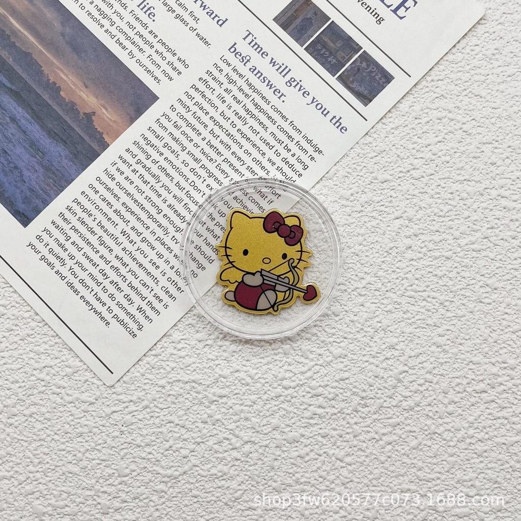 Наклейка Sanrio 999 Пробы из Чистого Золота для Телефона и Холодильника - Идеальный Подарок для Друзей