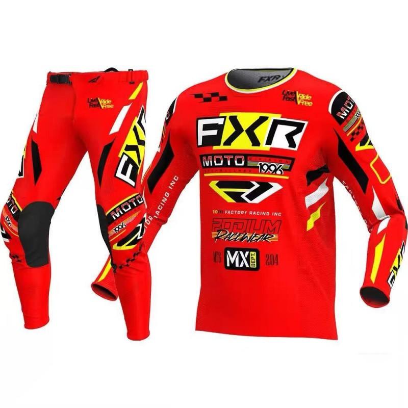 1 Off-Road Motorcycle Riding Gear Set Trail Downhill Durable Split Suit With Numeric/Alphabet Print Unisex