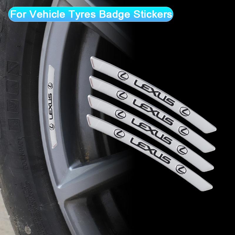 4Pcs Car Wheel Hub Rim Badge Stickers Decals Decoration For Lexus FSPORT LBX NX RX 350h 450h ES UX 300e GS GX IS LS LX CT LC RC
