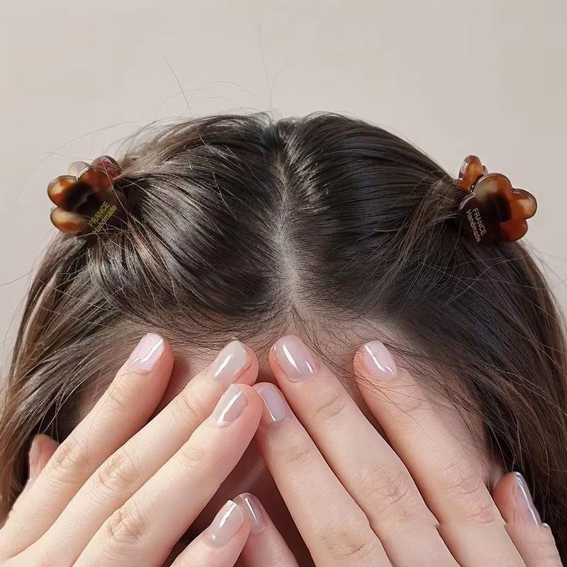 2Pcs Acetate Shark Hair Clip for Women Flower Hair Claw Thick Ponytail Barrettes Girl Hair Accessories
