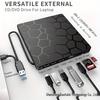 7-in-1 USB3.0 External Optical Drive & DVD Burner with Card Reader and Flash Drive Support