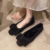 Модные мокасины большого размера из овечьей шерсти для женщин, вьющиеся овечьи меховые балетки, женские теплые плюшевые лоферы, зимние хлопковые туфли, женские пушистые зимние сапоги
