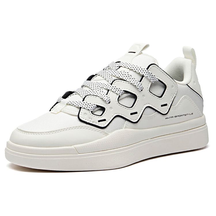 Anta Кроссовки Lifestyle Series Balance Slip-Resistant Durable Low-Top для скейтбординга, мужские, белые, черные 11938043-2