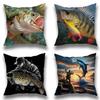 Fishing Master Pillow Case Anti-dustmite Pillowcase Invisible zipper silky short plush Sofa cushion cover