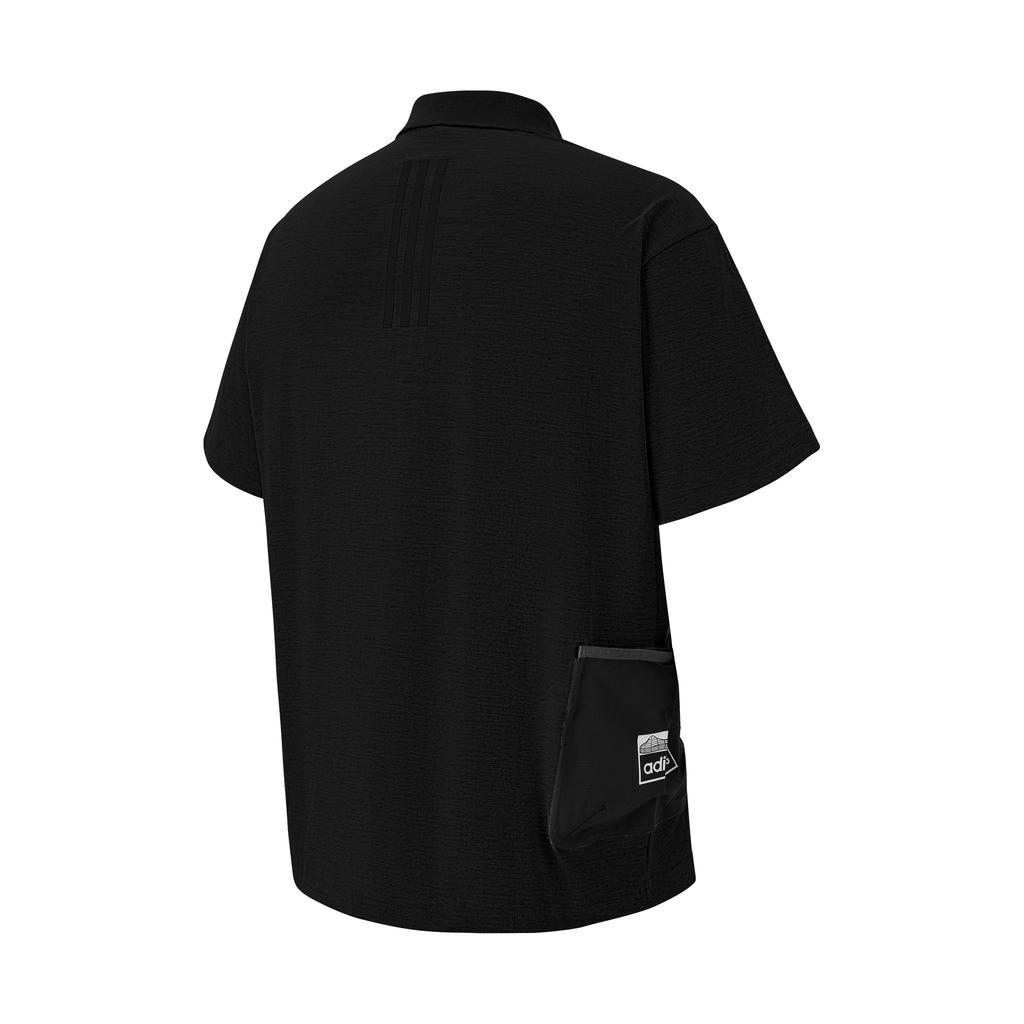Adidas Polo Shirts Unisex Black Polo Collar Moderate Other JI6024