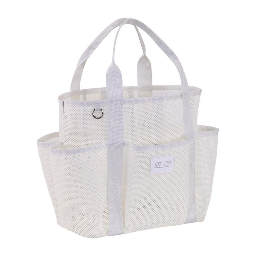 Internal Compartments Large Beach Tote Bag Multi-level Zoning Mesh Shower Bag  Travel