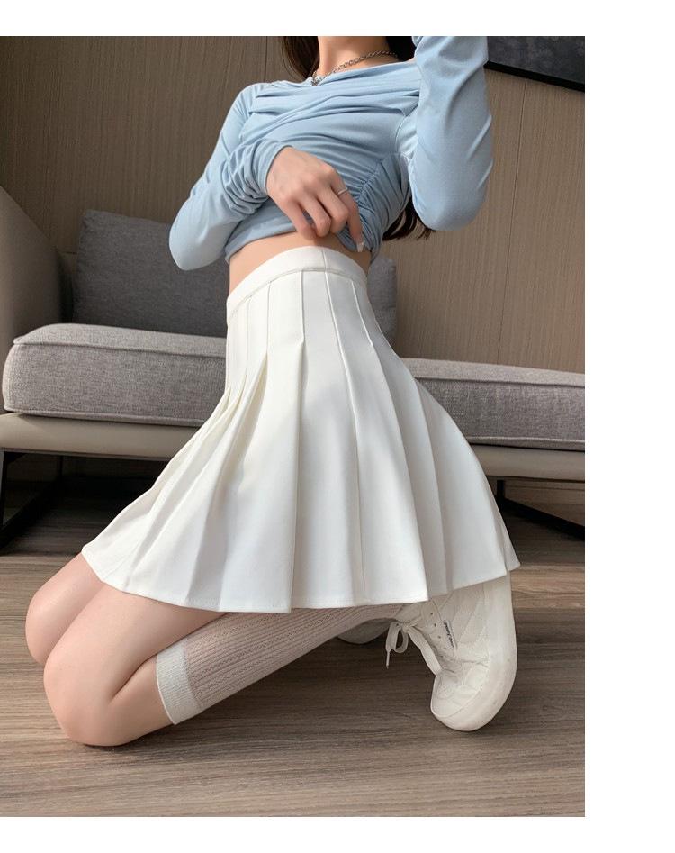 Новая женская плиссированная миди-юбка: Слимминг, Высокая талия, Дышащий, Эластичная талия, с карманами.