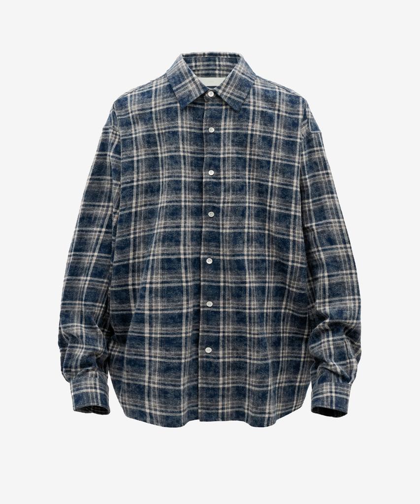 MINAV Printed Over Check Shirt [Blue]
