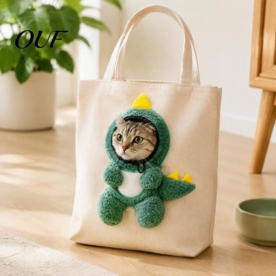 Breathable Canvas Pet Carrier Cat Purse with Head Hole, Tote, Cute for Cats Dogs Bee Dinosaur Bunny Shoulder Bag Puppies Small Mall