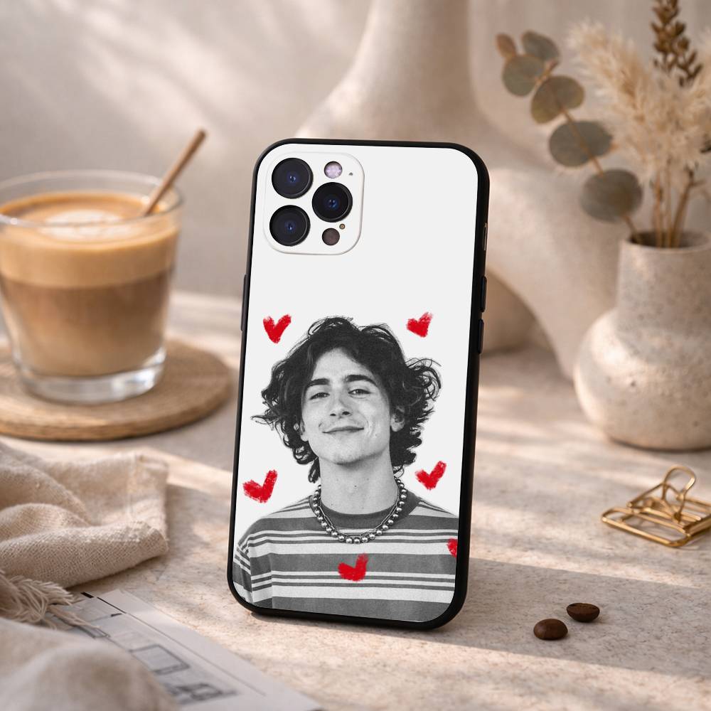 Actor T-Timothee Chalamet Phone Case For iPhone17,16,15,14,13,12Plus,Pro Max,XS,5G Soft Silicone Black Cover