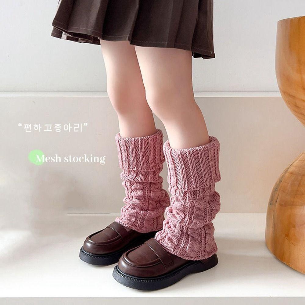 JK Knitted Leg Cover Japanese Style Leg Socks Sweet Ballet Guards Socks Baby