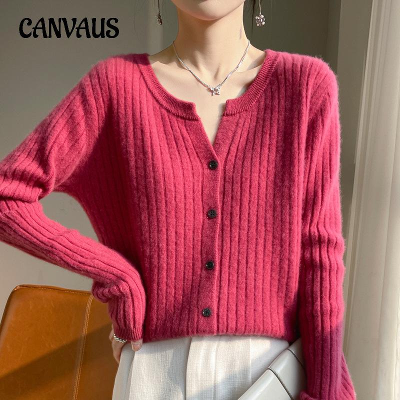 Трикотаж весенне-осенний женский свитер с круглым вырезом, тонкий короткий однотонный вязаный кардиган на шнурке, куртка
