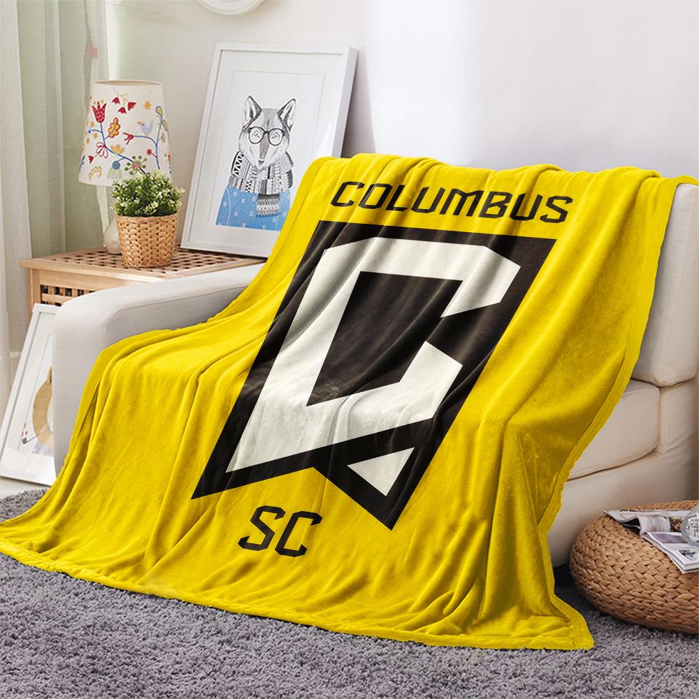 Columbus Crew Print Flannel Blanket, High quality Comfortable for All Seasons, Home Decor, Warmth and Comfort