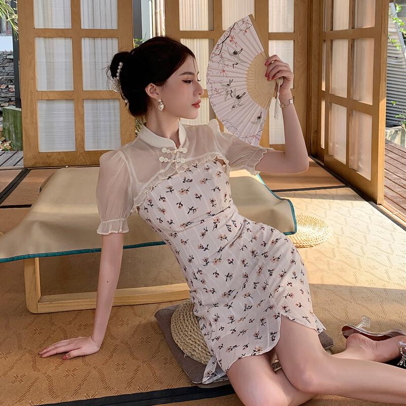 JK&JS Modern Qipao Floral Dress
