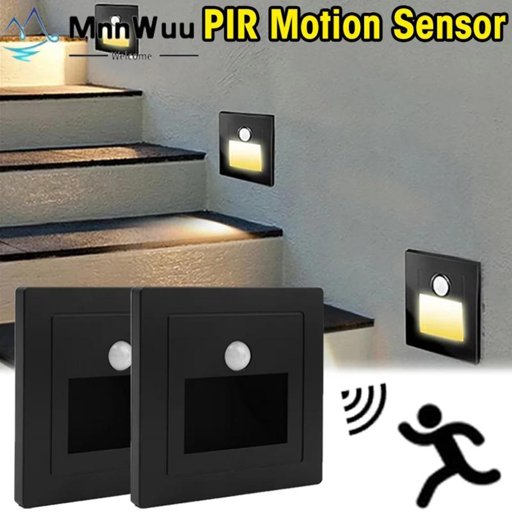 Светодиодный ночник с датчиком, интеллектуальный настенный светильник, встраиваемый контроль + PIR-светильник для лестницы, стремянки, спальни