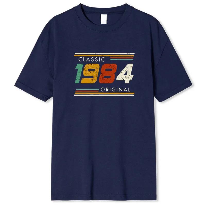2024 New Mens Tshirt Novelty Awesome Vintage Classic 1984 Original TShirt Streetwear Cotton Summer Style Tshirt Men Tees