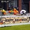 Happy Halloween Pennant Flag, Pumpkins Ghosts Bats Skulls Design, Polyester Outdoor Garden Celebration Decoration