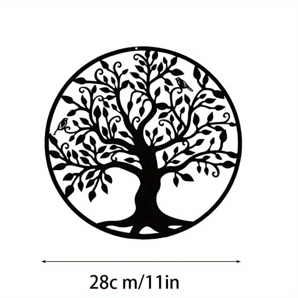1 шт. Металлическое настенное искусство «Дерево жизни» - 11,02"x11,02" для украшения гостиной, спальни, кабинета, зала или церкви