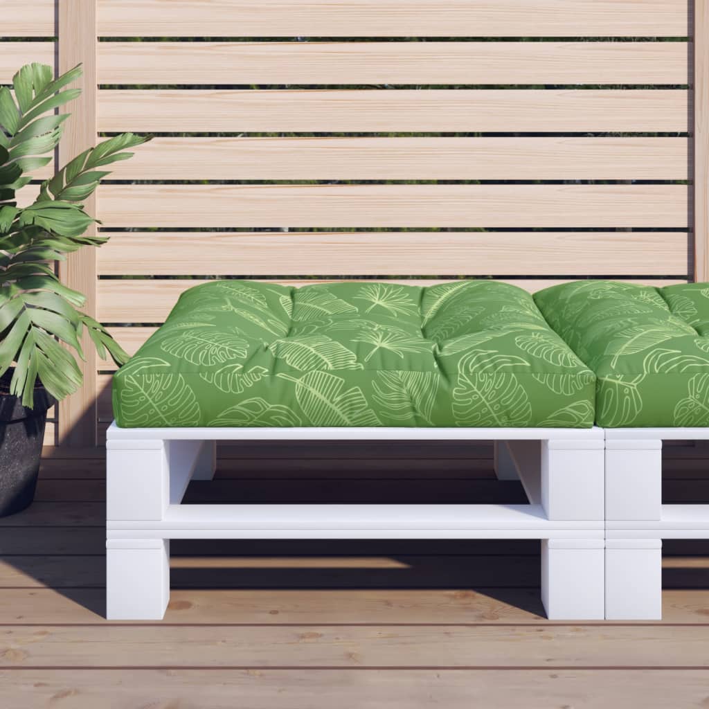 Pallet Cushion with Leaf Pattern 70 x 70 x 12 cm Fabric