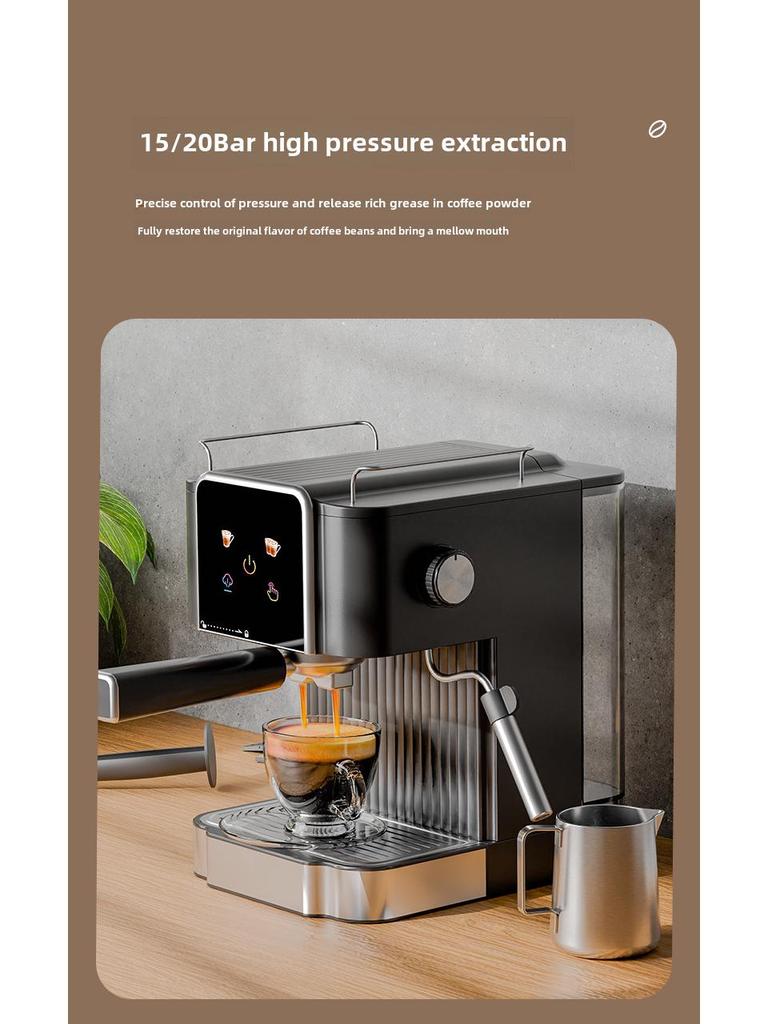 Компактная полуавтоматическая итальянская эспрессо-машина для дома или небольшого офиса с функцией экстракции под высоким давлением и вспенивателем молока
