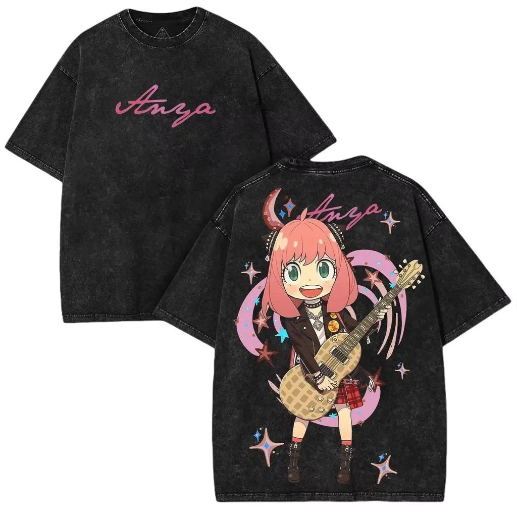 Harajuku Y2K Oversized Washed Summer Short Sleeve Men's T-Shirt With Rem Print From Re:ZERO Anime Women And Men T-shirt