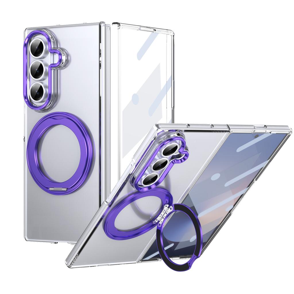 Магнитный прозрачный чехол с поворотным на 360° кронштейном для Samsung Galaxy Z Fold 7 6 5 4 Ударопрочный для Magsafe Подставка Защитная крышка экрана