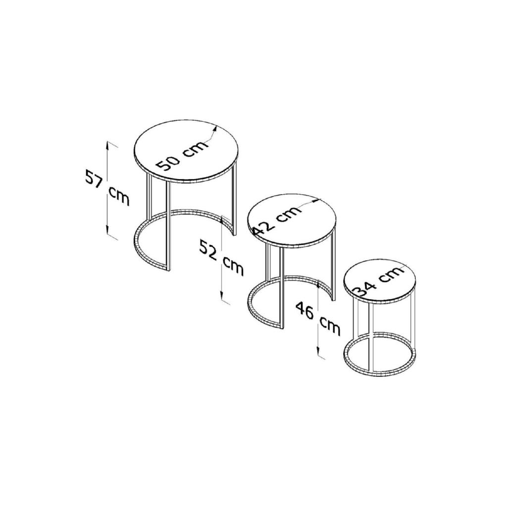 Набор журнальных столиков Nesting Белый Белый