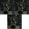 Светодиодная 3D-лампа Пикачу из Pokemon Go Премиум-качества с 7 яркими цветами и сенсорным переключателем