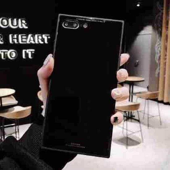 Квадратный защитный чехол для Apple 14 Pro/Max: Сплошной цвет, стеклянный корпус, полная мягкая защита 13 Pro под прямым углом