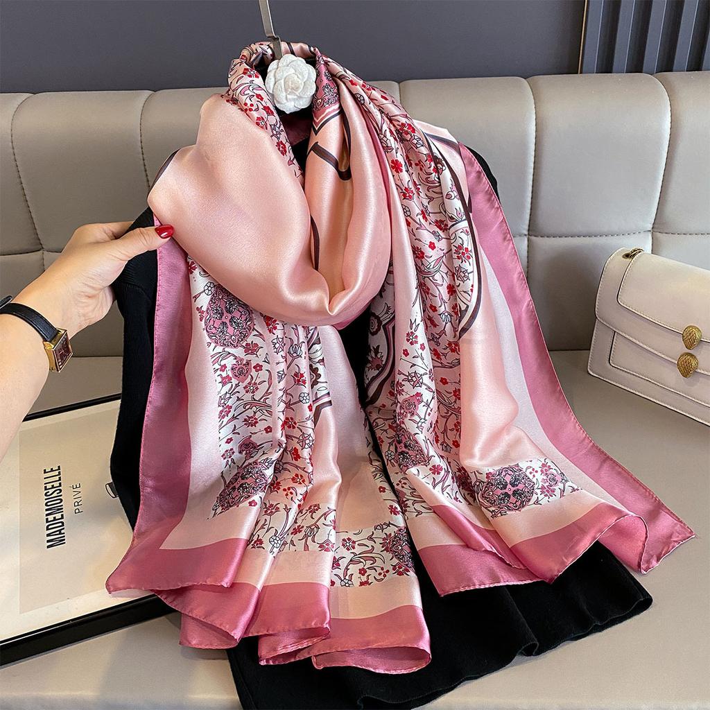 Женские 180*90 см модные красивые мягкие шелковые шарфы женские женские шаль хиджаб накидка платок бандана кашне пляжное парео