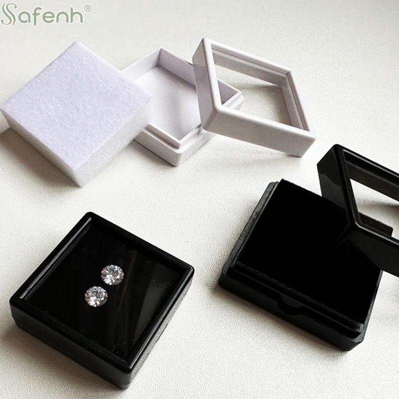10Pcs Diamond Jewelry Organizer Gems Packaging Box DIY Disamond Ring Jewllery Case 2CM Gemstone Zirconia Gift Display Box