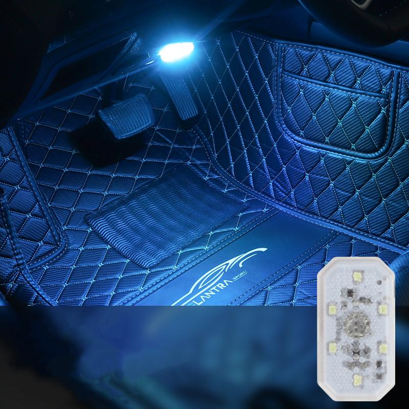 Автомобильная USB-зарядка Мини 5 В Светодиодный сенсорный выключатель Свет Подсветка салона двери автомобиля Беспроводная окружающая лампа Портативные ночные лампы для чтения