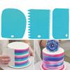 3Pcs Plastic Dough Knife Icing Fondant Scraper Jagged Edge Plain Smooth Cake Paddle Cake Spatulas