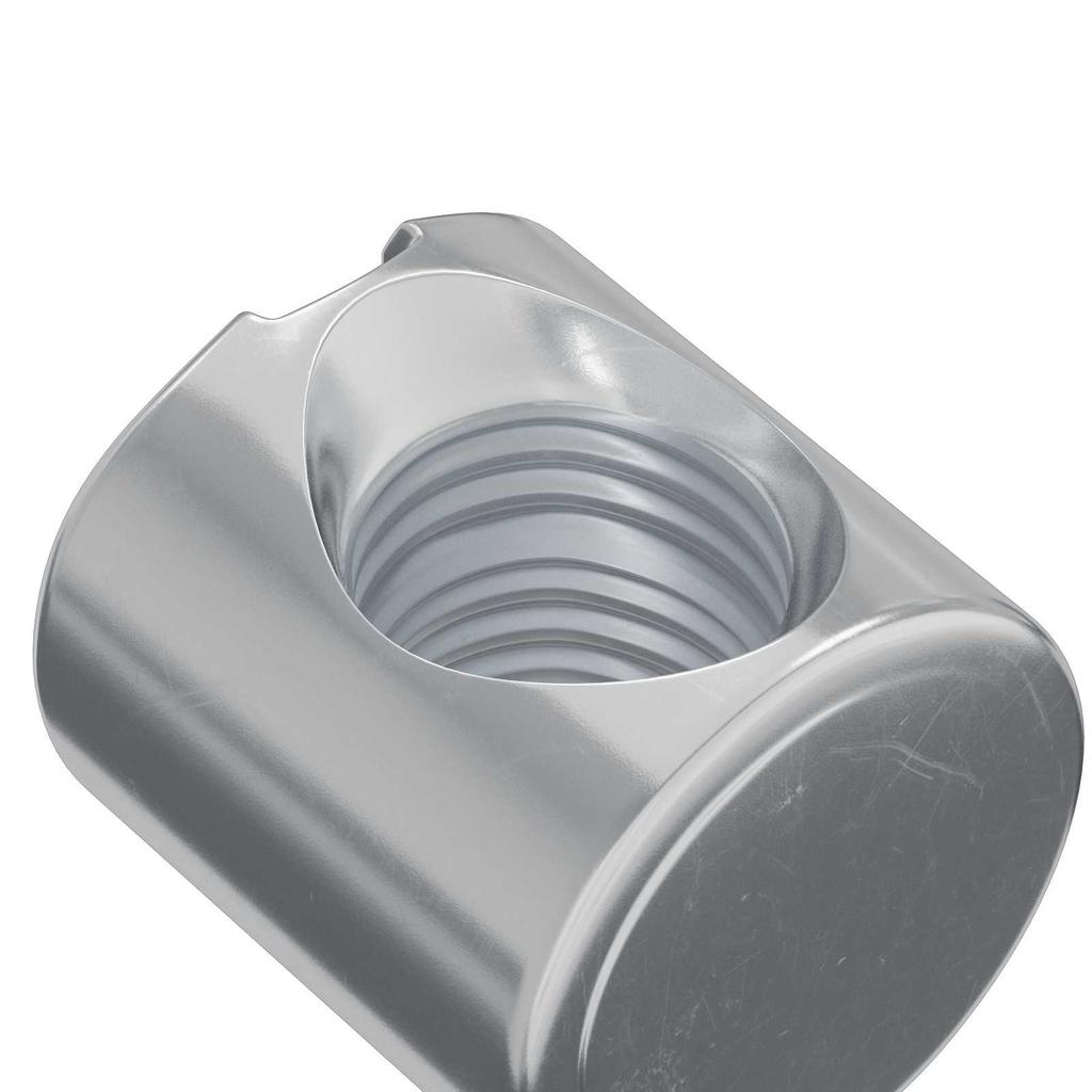 Hex Nuts (2 pcs) Silver M6 x 12 mm Metal