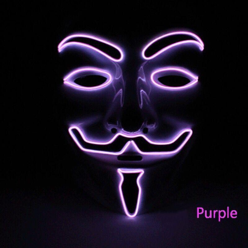 Led Party Masks V for Vendetta Anonymous Guy Fawkes Fancy Adult Costume Accessory Party Cosplay Masquerade Dress up Mask