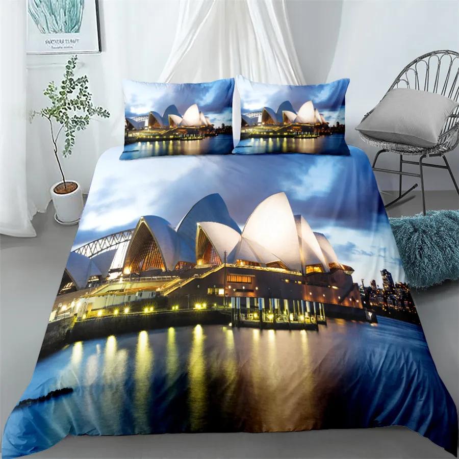 City View Duvet Cover Set Dubai City Night View Single Double Queen King Size Bedding Set For Adults 2/3Pcs Soft Quilt Cover