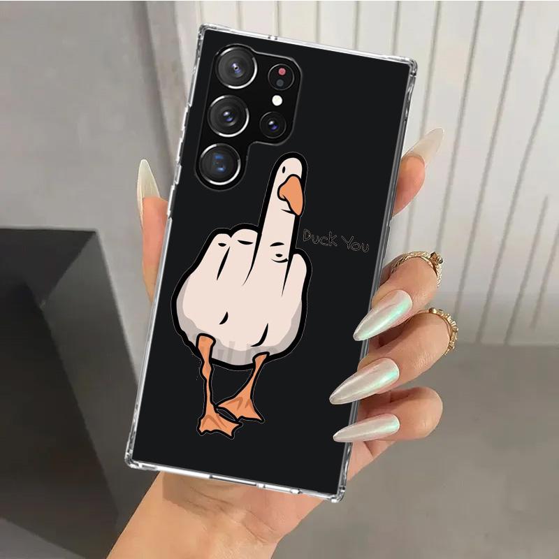 Мультяшная Утка Гусь Игровой Чехол для Телефона для Samsung Galaxy S26 S24 S23 Ultra S25 Edge S22 S21 Plus S20 FE + Мягкий Печатный Чехол Funda Ga