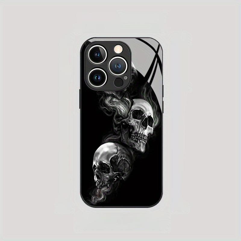 Модный Чехол Для Телефона Из Стекла С Рисунком Черепа Для iPhone 17 Pro Max 16 15 14 13 12 11 Pro 16E 17Air 7 8 15 Plus XR XS X
