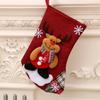 Lovely Xmas Printed Stocking Decorations, Santa Claus Ornament, Linen Tree Hanging Socks, Christmas Gift Candy Bags