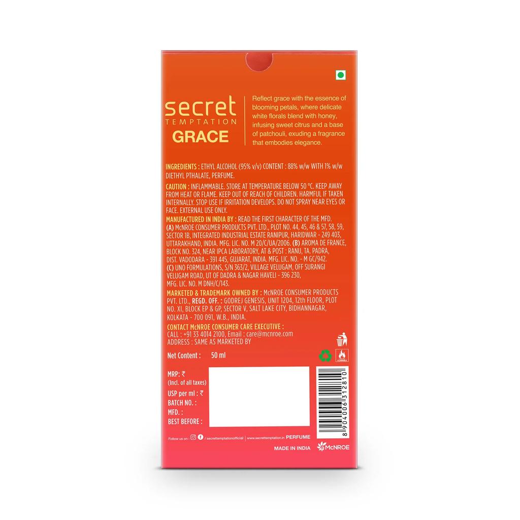 Парфюмерная вода Грация (50 мл), Grace Eau De Parfum,  Secret Temptation