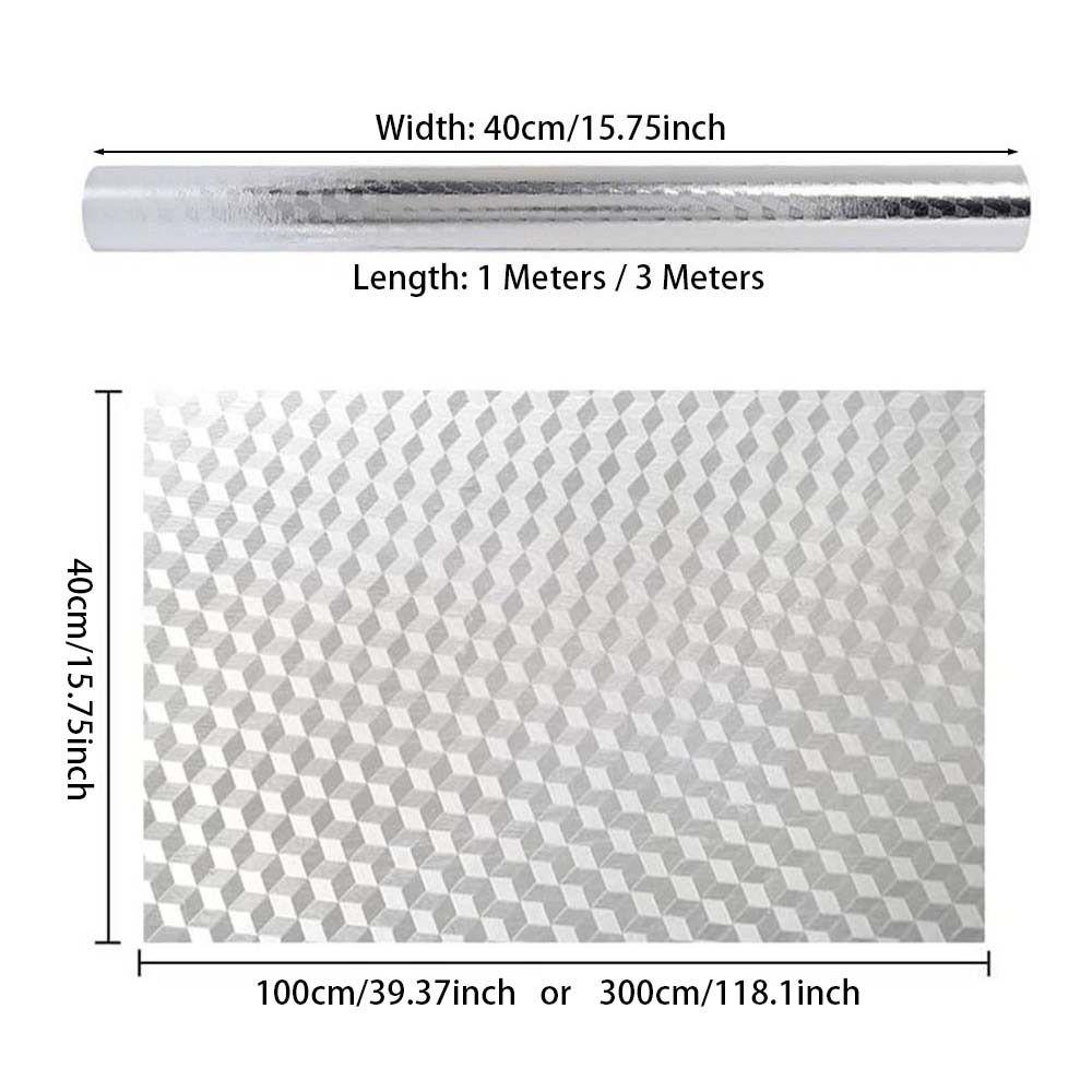 1 Roll Aluminum Foil Oil-proof Wallpaper High Temperature Cabinet Contact Paper  Home Kitchen